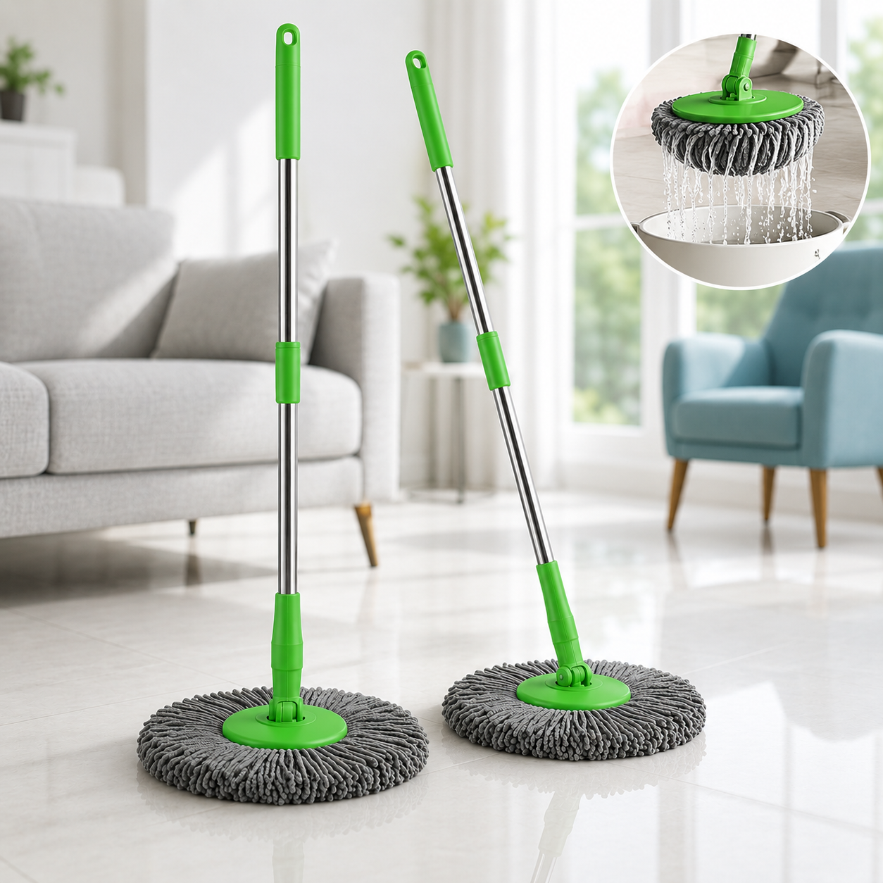 Mop od Bambus Mikrofibera - Samoceđujući 1+1 GRATIS