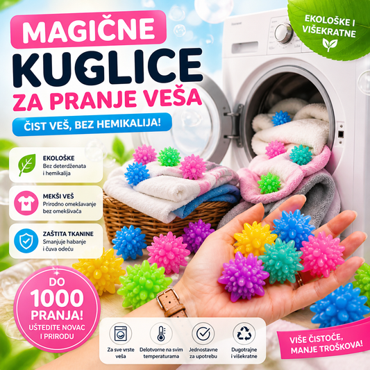 Kuglice protiv gužvanja veša u mašini 12+12 GRATIS